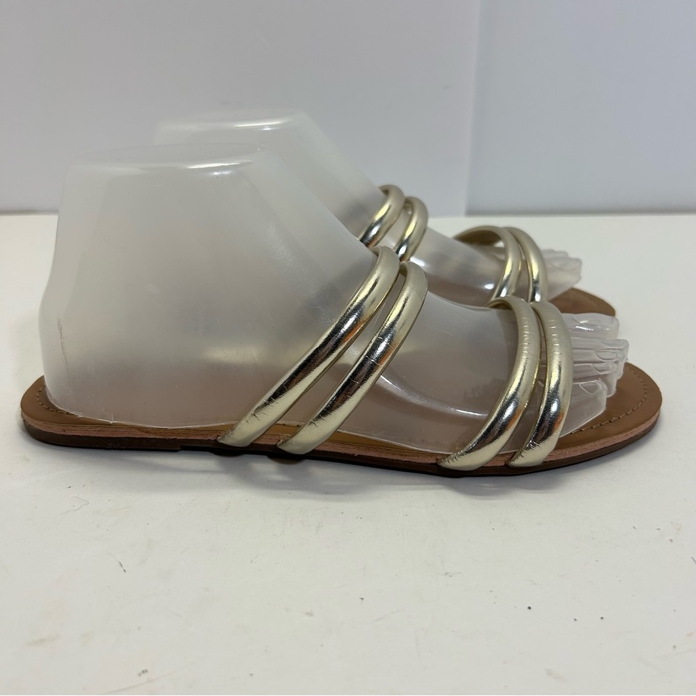 J Crew Seaside sandals gold Size 7 flats strappy
